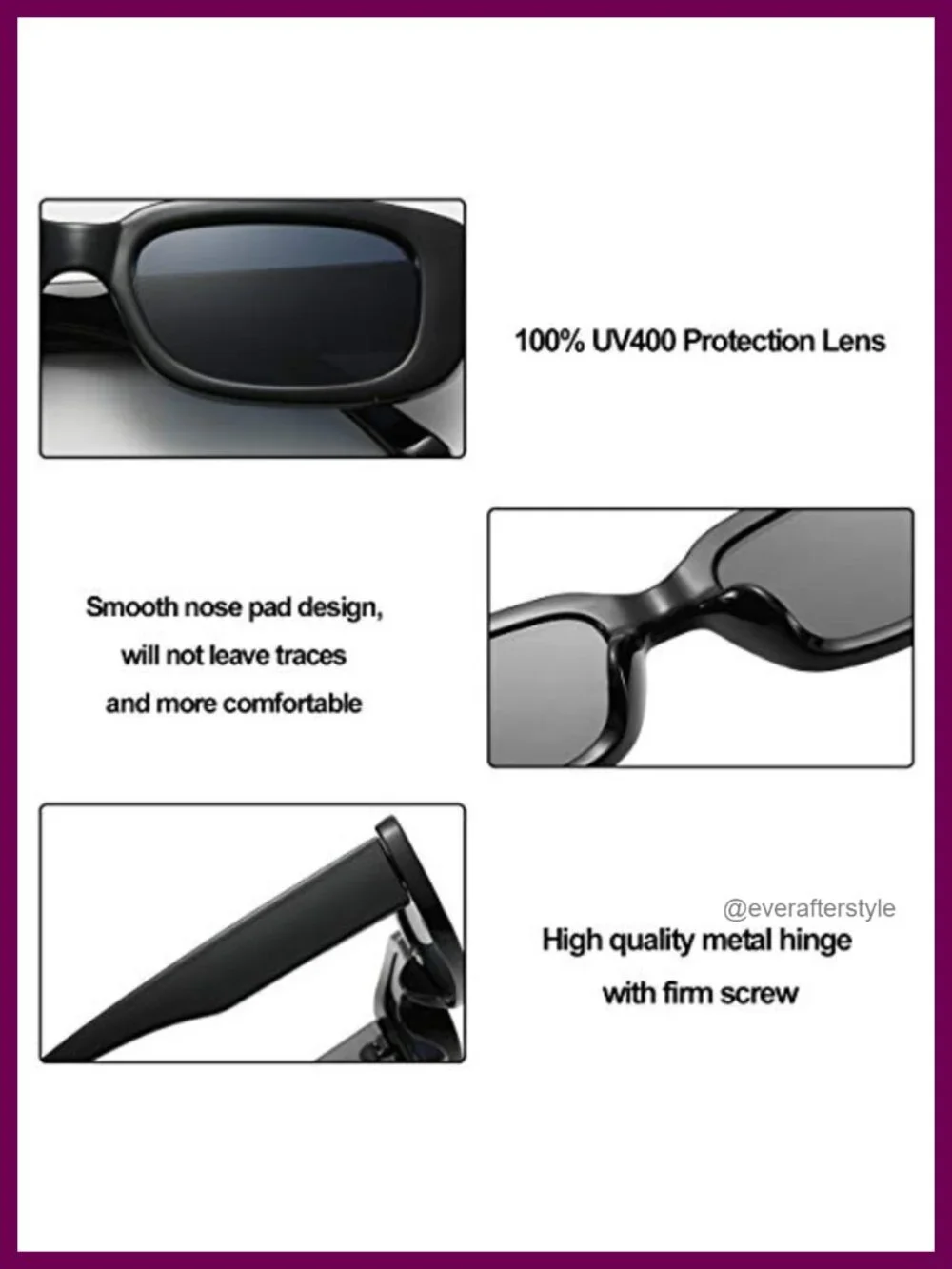 Chunky Rectangle Sunglasses for Women UV400 Protection